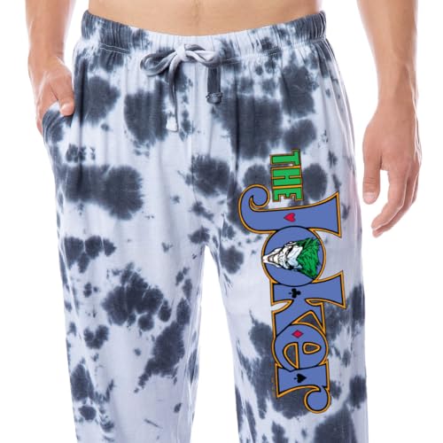 DC Comics Men's The Joker Logo Rock Tie-Dye Pajama Pants For Adults3