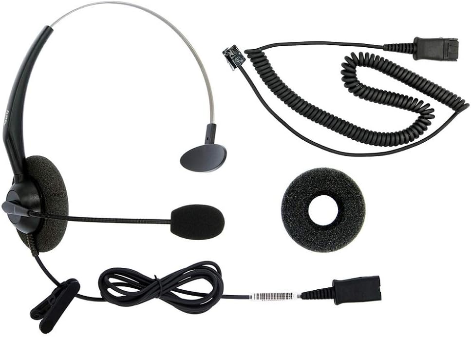 DailyHeadset RJ9 Corded Headset for Analog Phones Aastra Nortel Polycom Digium ShoreTel NEC Telephones