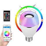 Led Bluetooth Speaker Light Bulb with Remote Control & App, Wireless E26 E27 Smart LED Light Bulbs...