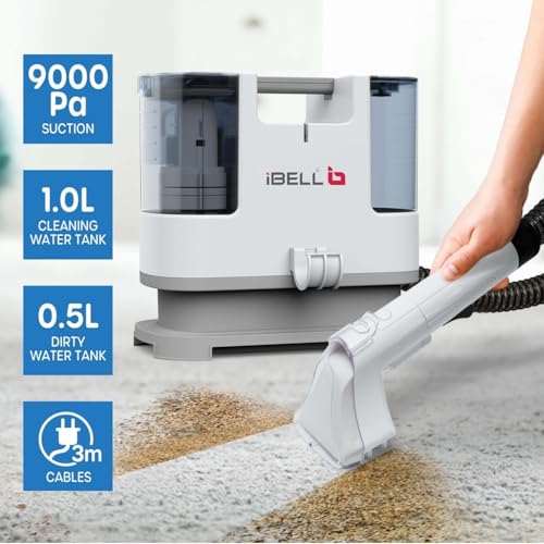 Image of IBELL POWERHOUSE Spot Cleaner Machine,Multi-Purpose Portable Carpet /Sofa Cleaner with 12 kPa Suction, 1.8L Dual Tanks, Brush Head