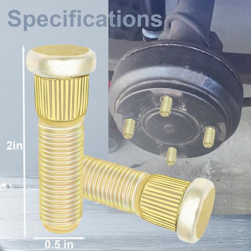 Image of 4PCS Wheel Bolts Lug Studs Lug Bolts Compatible with Club Car DS Golf Cart Gas Electric 1982-up Replace# 101922201, 102353401, 416-061, 1034779-01, 1011304