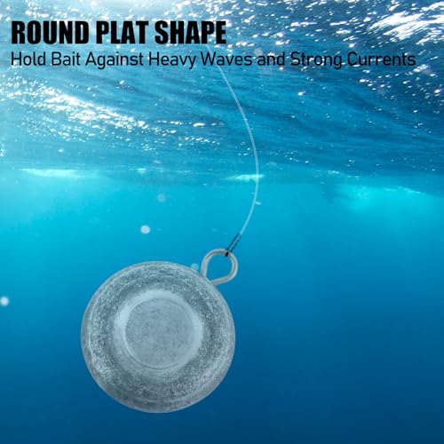 Image of Dr.Fish Coin Sinkers Disc Weights Catfishing Saltwater | 1oz-16oz Coin No Roll Sinker for Freshwater River Bank Fishing Surf Beach Cast Inshore Fishing