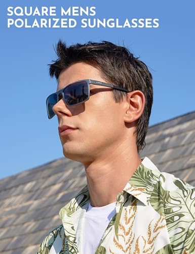 BIRCEN Mens Polarized Sunglasses for Driving: UV Protection Anti Glare Sun Glasses Lightweight Metal Shade for Travel Fishing