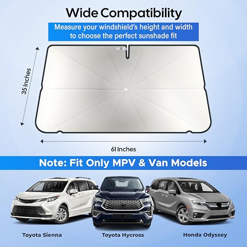 Image of EcoNour Windshields Sun Shade for MPV, Car Front Windshields & Window Tint