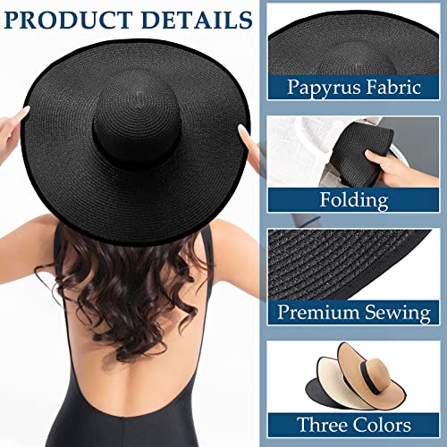 6 Pcs Sombreros de Paja para Mujer con Ala Ancha miniatura 4