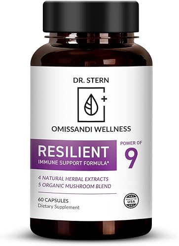 Resiliente - Sistema de inmunización natural - Dr. Formulado para fortalecer tus defensas  WMezcla de seta orgánica, ecinácea, astragalus, olegano y
