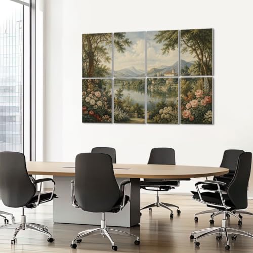8 Pack Paneles Acústicos de Arte Absorbentes de Sonido Paisaje Botánico Romántico para Pared 48"x32" miniatura 7