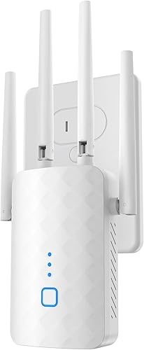 Extensor WiFi de 1.2 Gbps, amplificador de señal WiFi para el hogar  Banda dual 5 GHz y 2.4 GHz, cobertura más rápida y amplia que nunca,