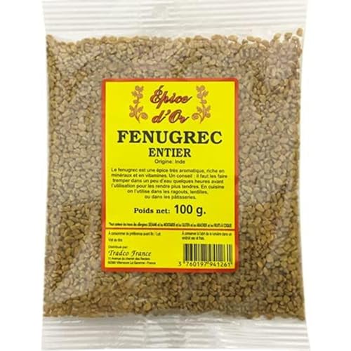 Fenugrec Entier 100g - Epice d'Or, 100% Naturel, Sans Additifs, Sans Arôme Artificiel, Sans Conservateur