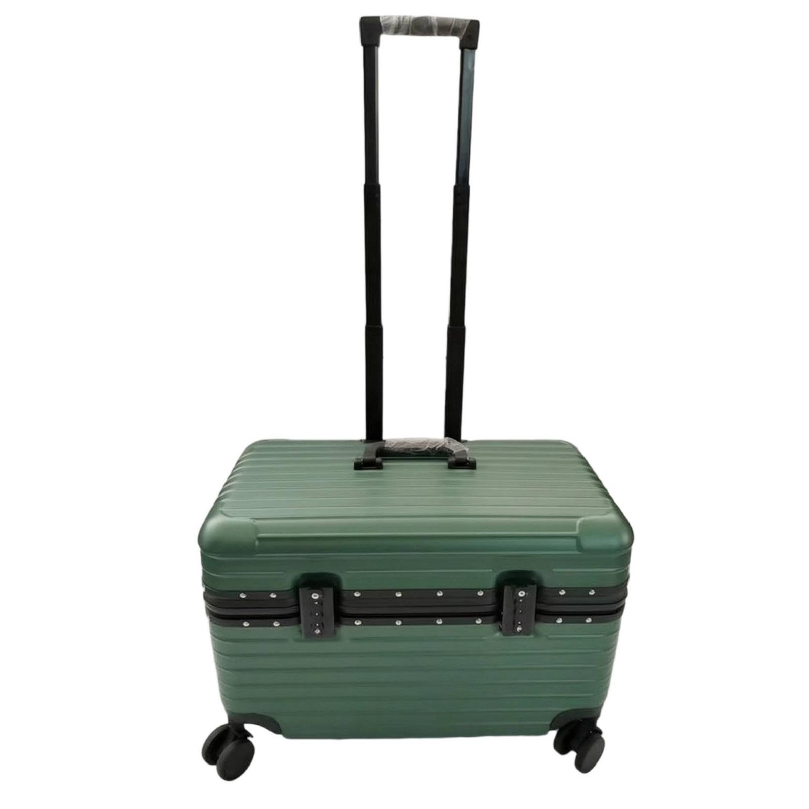 Hard case Suitcase with Combination Locking Top Locking-Opening Suitcase with Telescopic Handle Rigid Trolley for Passengers, Commuters, Business Travel Army Green 18 Inch-picture-19