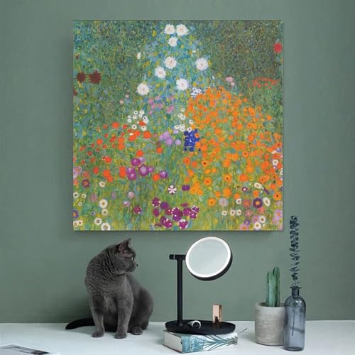 Toile Gustav Klimt Jardin Fleuri - Décoration murale salon et cadre bureau - 3