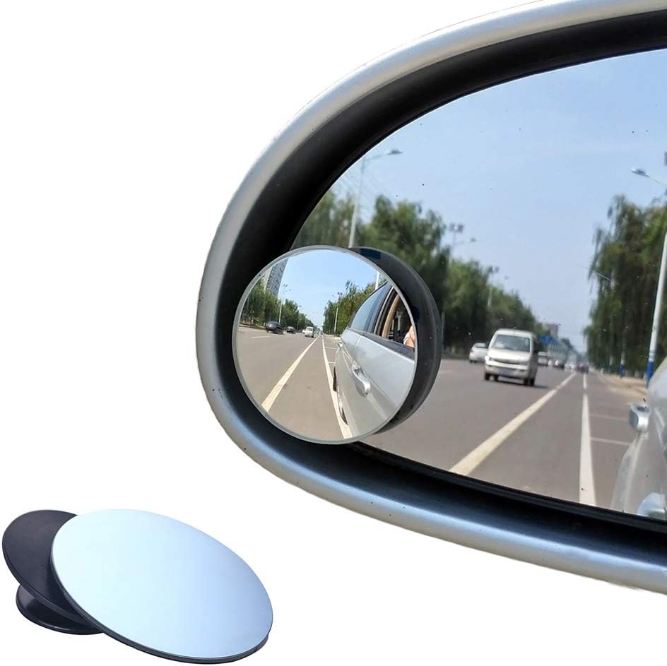BEEWAY Blind Spot Mirrors, Round Frameless 360° Rotate Sway...