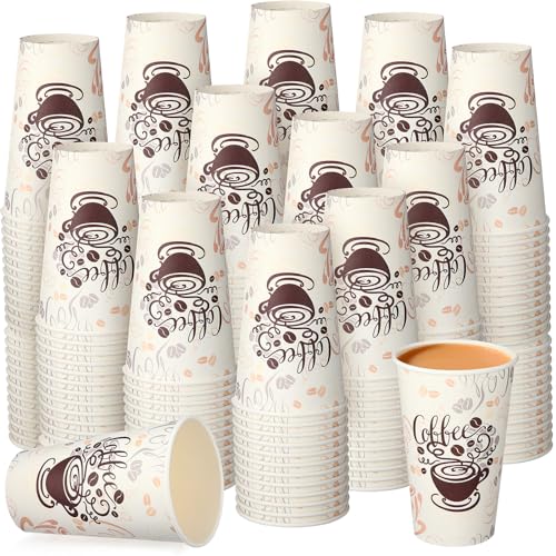 Gerrii 500 Pack Disposable Coffee Cups, Paper Coffee Cups Hot/Cold Beverage Drinking Cups for Everyday Use, Party, Picnic, Cafe, Catering, and Events (16 oz)