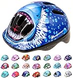 meteor® Fahrradhelm MV6-2 Kinder & Jugendhelme Radhelm für Radfahrer Radsport für Hoverboard Inline-Skate BMX Fahrrad Scooter(XS 44-48 cm, Shark)