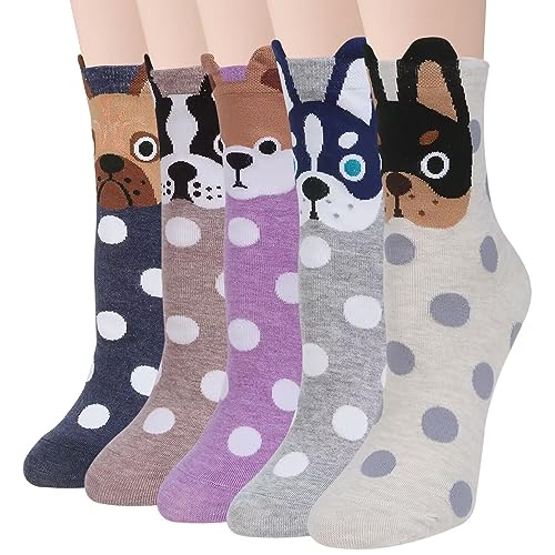 Chalier Womens Funny Socks Cozy Cute Printed Patterned Fun Sock N...