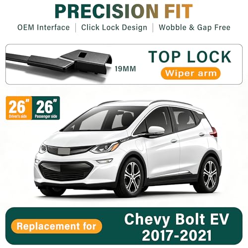 Image of Windshield Wiper Blades Replacement for Chevy Chevrolet Bolt EV 2017-2021