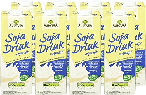 Alnatura Bio Sojadrink, ungesüßt, glutenfrei, laktosefrei, vegan, 8er Pack (8 x 1 kg)