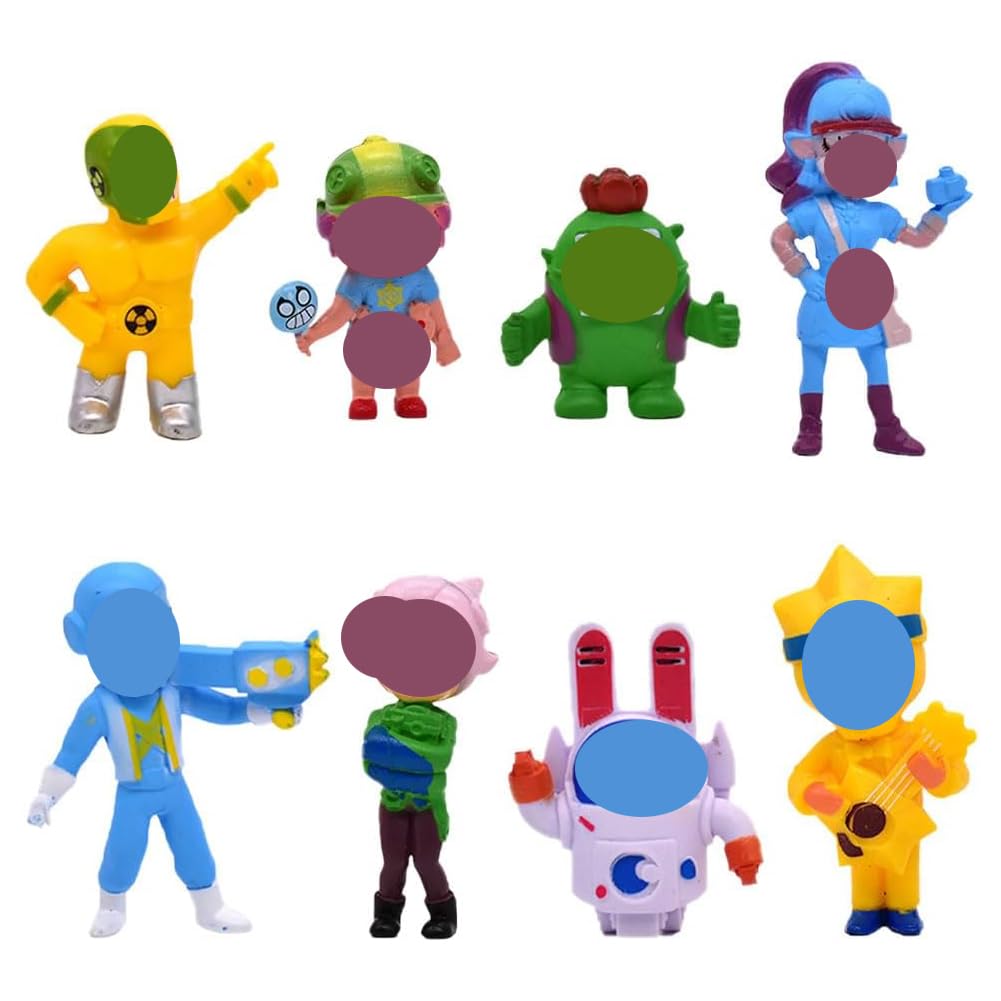 CHENGLI 8 Pieces Stars Figure Mini Figures Gaming Stars Multiplayer Game Figures Collectible Party Supplies for Gift for Gamers 2.5 Inches from 3+ Years
