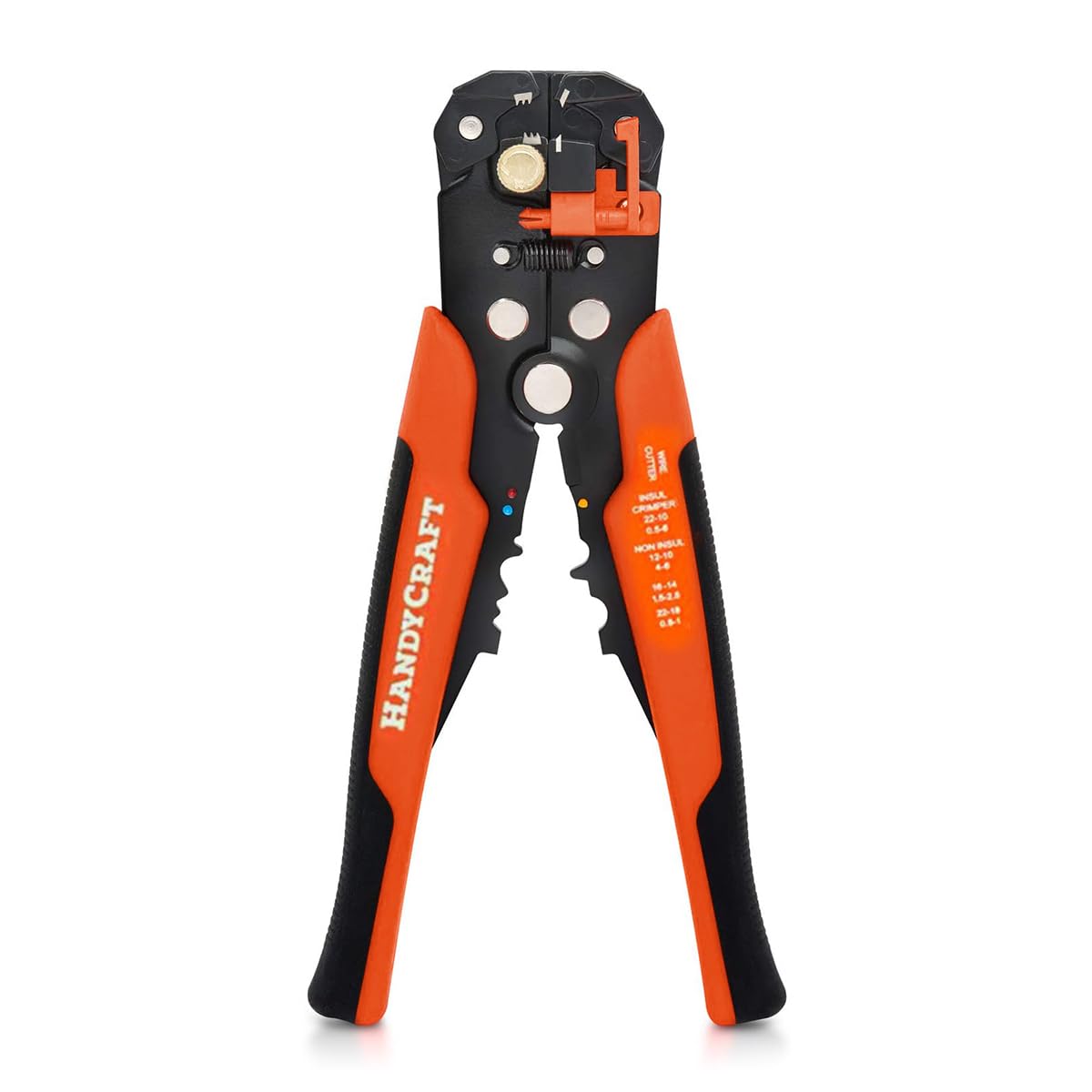HandyCraft - Pelacables, cortador y crimpadora 5 en 1, herramienta de pelado automático para cables eléctricos de 10-24 AWG, herramienta manual de precisión multifunción