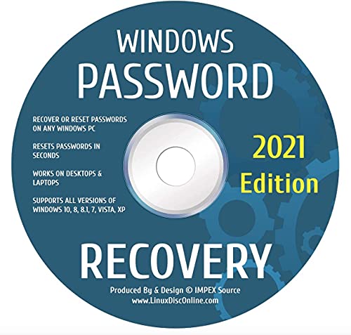 Password Reset Recovery Disk Compatible With Win 10,8.1,8,7,*Vista XP Rated #1 Best Unlocker Remove Software CD DVD Compatible With All PC Computers Laptops & Desktops