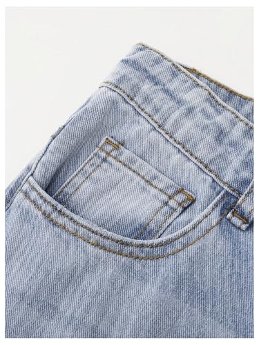 GORGLITTER Girl's Jeans High Waisted Straight Leg Denim Pants with Pockets3