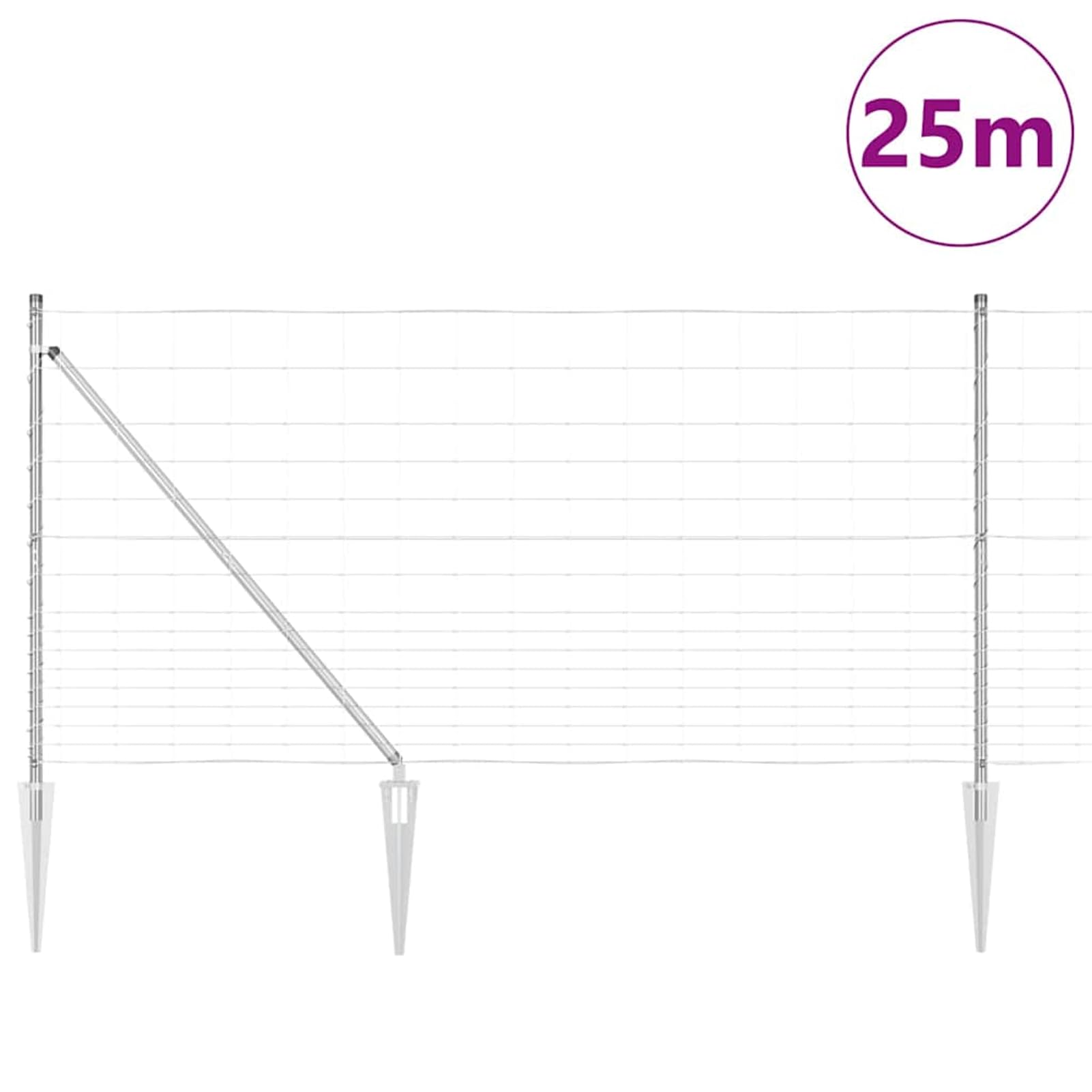 Gecheer Poste de Cerca Exterior de Acero Galvanizado - Diseño Moderno, Resistente a la Intemperie, 2500 cm x 120 cm, para Jardines y Terrazas