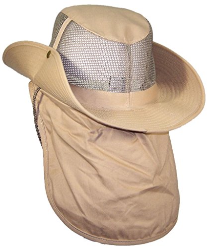 Image of Tropic Hats Summer Wide Brim Mesh Safari /Outback W /Neck Flap & Snap Up Sides