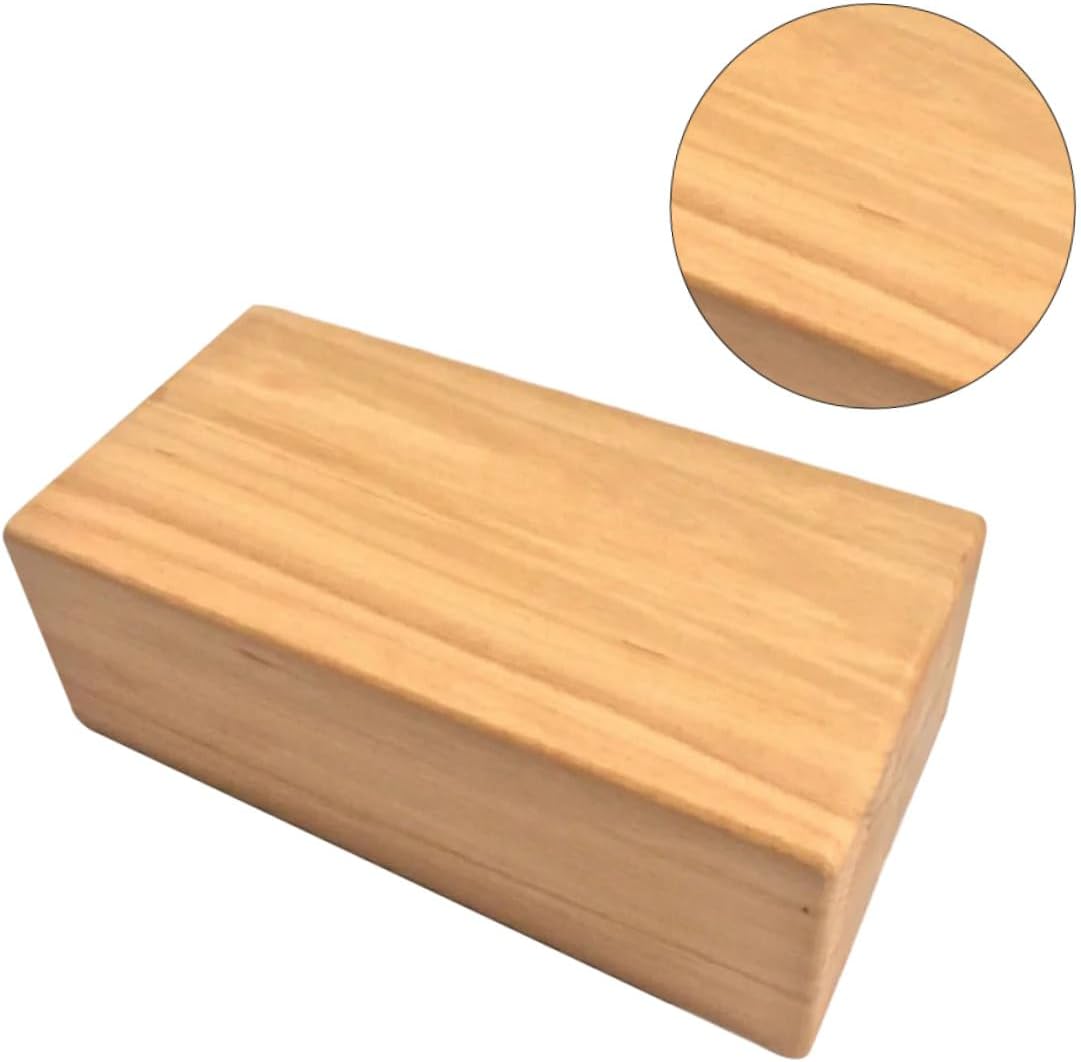 High Density Beech Hardwood Yoga Bricks Solid Practice Blocks for Home Exercise Smooth Surface Safe Support Yellow