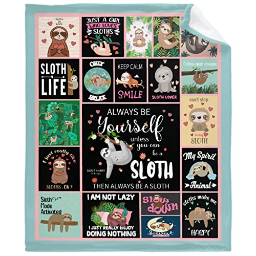 Always Be Yourself Unless You Can Be A Sloth Blanket Throws Gift for Girls Boys?Cute Decor Plush Soft Lightweight Flannel Fleece Blankets Manga Quilt for Bed Couch Chair 60x50In Teens