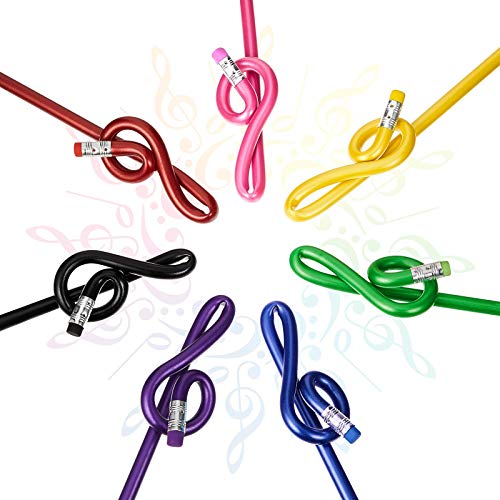 Zonon 14 Pieces Valentine's Day Musical Note Pencils Assorted Colorful Music Pencils Wooden Treble Clef Bent Pencil G Clef Pencils For Artists Kids Students, Home Office School Supplies #TOP6