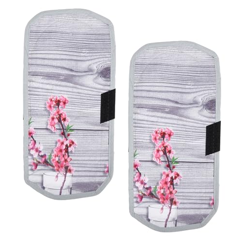 Kuber Industries Fridge Handle Cover | Non-woven Fridge Door Handle Protector | Fridge Door Handle Cover | Flower Fridge Handle Cover | 2 Piece Set | Gray Deal