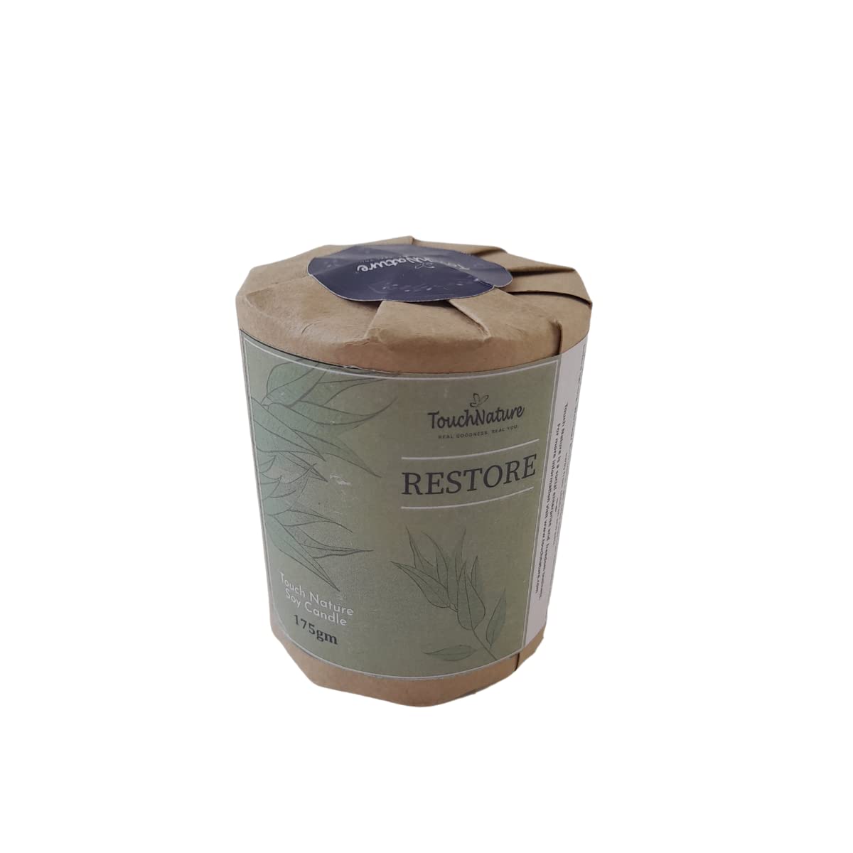 Touch Nature Restore Scented Pure Soya Wax Aromatherapy Fragrant Handmade Pillar Candle. Hand Poured Rustic Home Décor. (1pc, 6cm dia x 7cm)