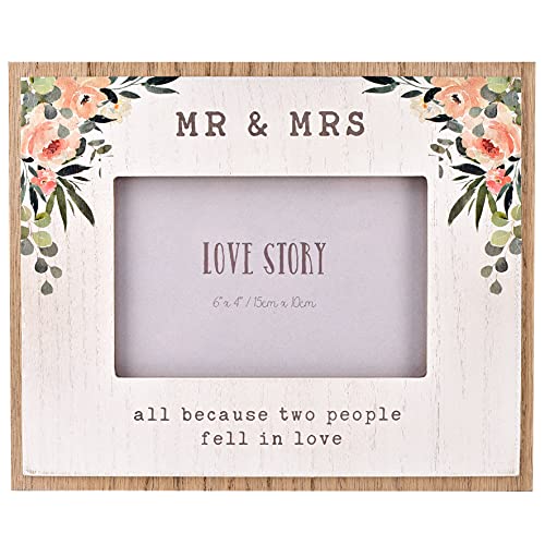 Image of Love Story Wooden Photo Frame - Mr & Mrs