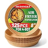 SIUDANGKA Air Fryer Liners for Ninja Air Fryer, 125 Pcs Disposable Paper Liner for most 4-8QT AirFryer
