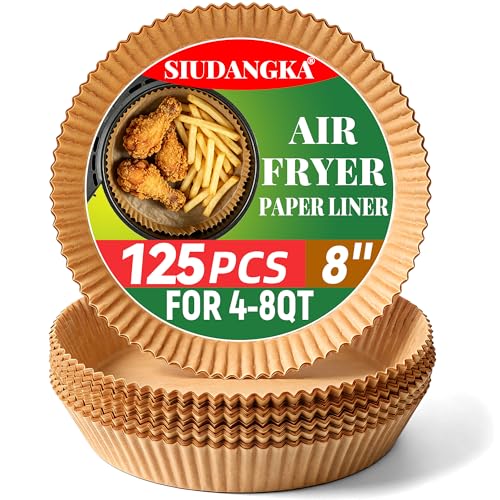 SIUDANGKA Air Fryer Liners for Ninja Air Fryer, 125 Pcs Disposable Paper Liner for most 4-8QT AirFryer