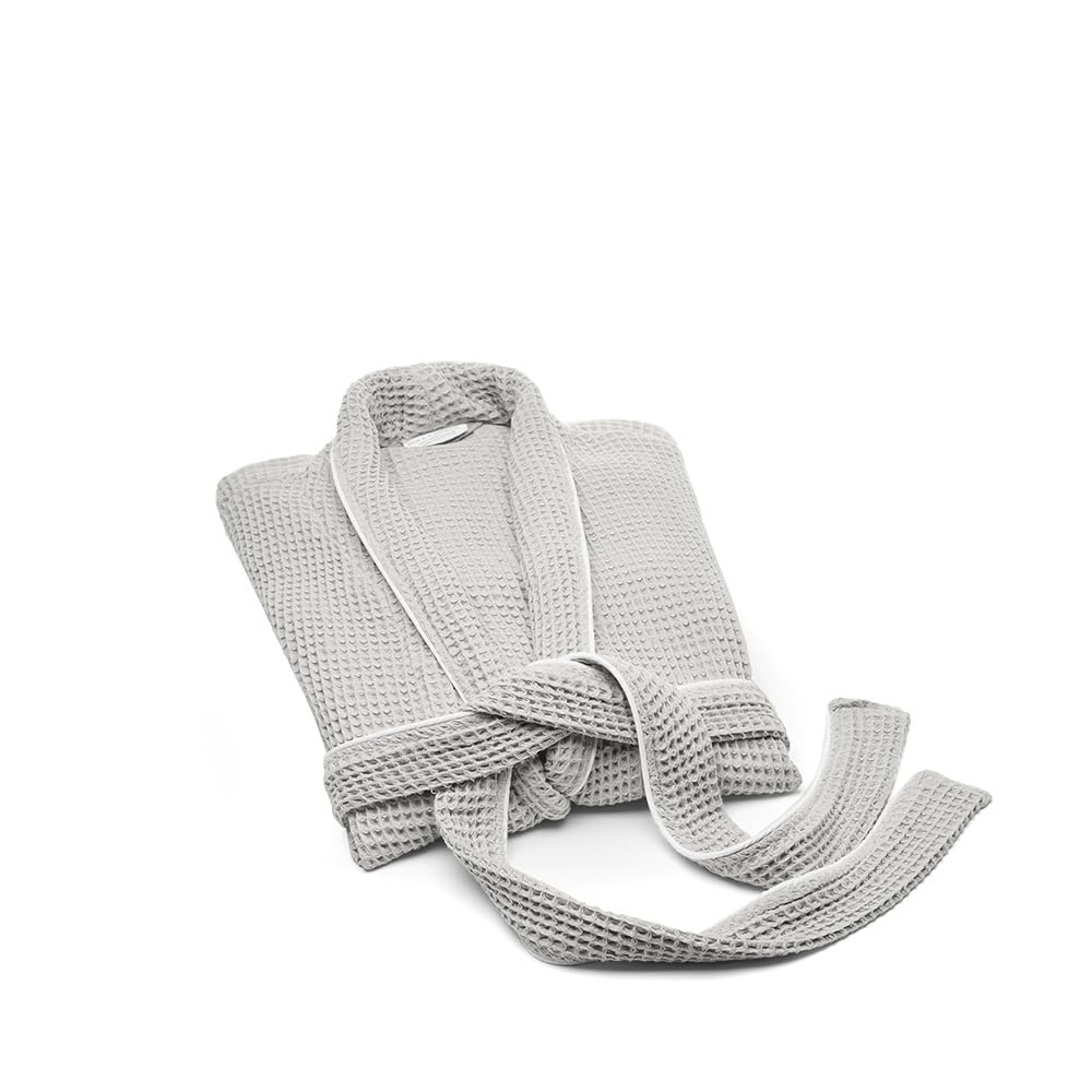 BOLL & BRANCH Waffle Robe - 100% Organic Cotton - Ultra Soft, Lightweight, and Breathable - Unisex