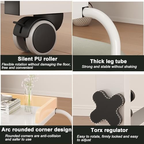 Table de lit avec roulettes à 360° réglable et mobile pour ordinateur