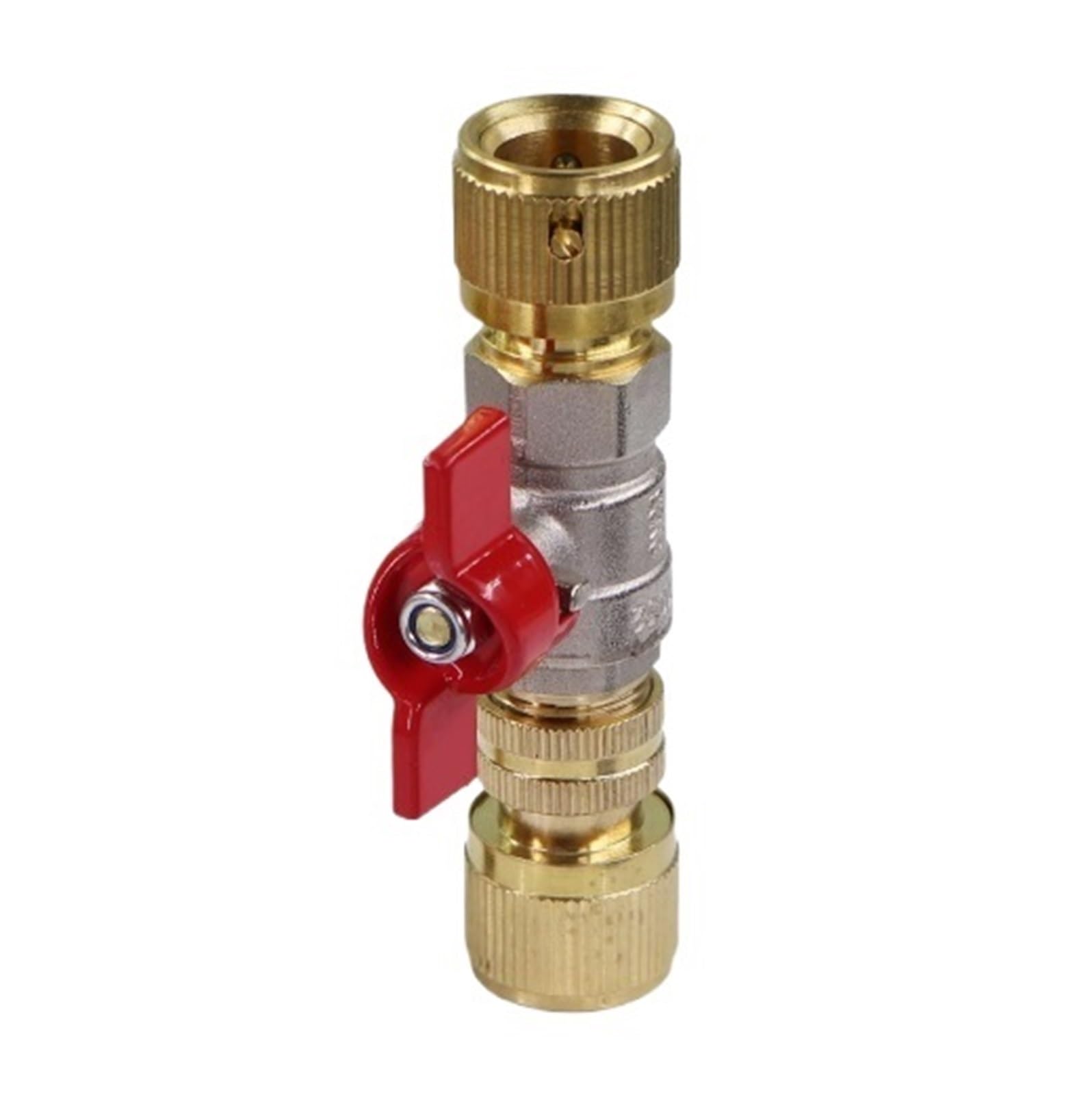Adaptador de manguera válvula bola latón 1/2 ", conector rápido for chupete 16mm for riego jardín, extensor, junta acoplamiento(B-1set)