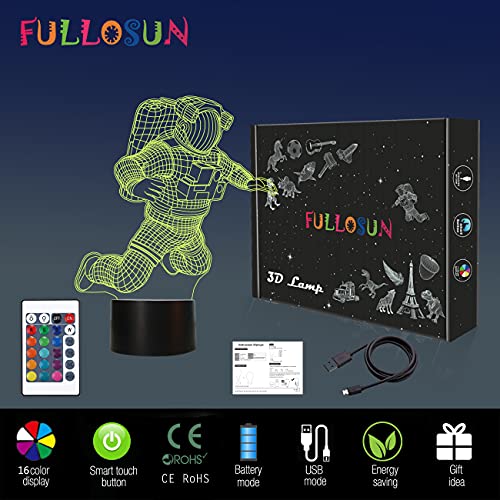Spaceman 3D Night Light, Astronaut Rocket Lamp