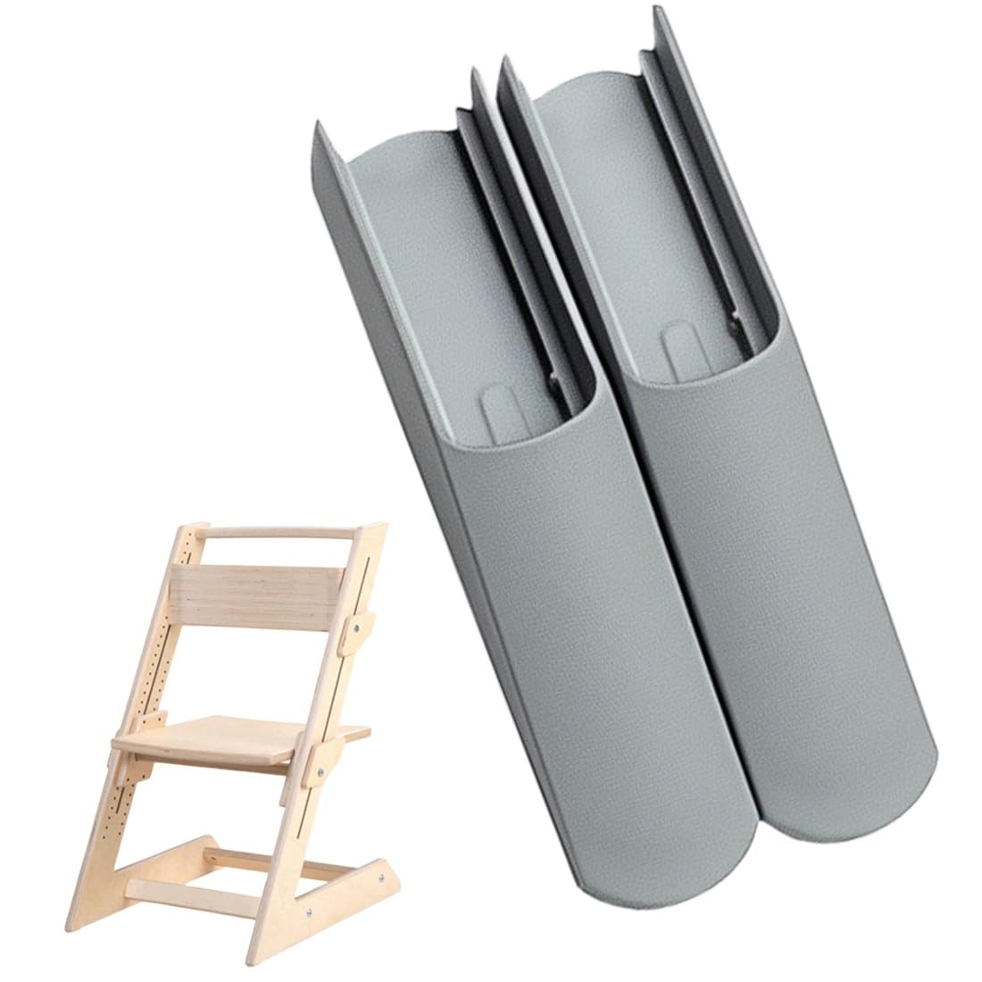 JYNXOR Kinderhochstuhl Zubehör, 2 Stück Hochstuhl Zubehör für Tripp Trapp Hochstuhl,Rutschfeste Sicherheit Fußabdeckung, Stuhlbein Abdeckung für Babystuhl Hochstuhl(Grigio)