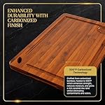 Pre-Oiled, Non Toxic 3-Piece Carbonized Bamboo Cutting Board Set, Eco-Friendly Wooden Chopping Boards for Kitchen with Hanging Hole, 500°F Carbonized Technology Charcuterie Serving Boards Deer & Oak - Image 2