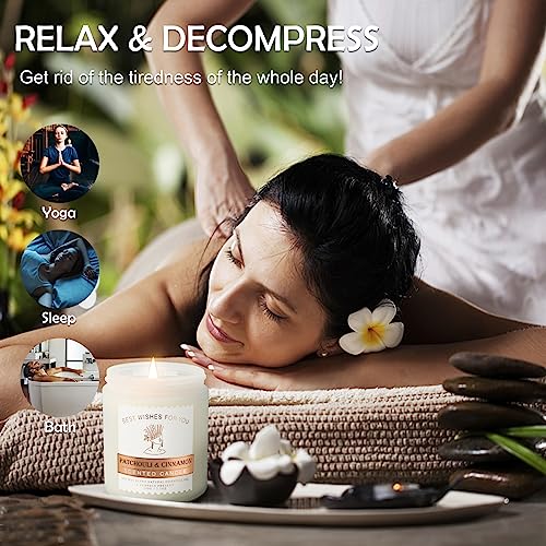 4 Pack Candles For Home Scented, Scented Candles Gifts For Women, 4 X7 Oz 200 Hour Burn Soy Candles, Aromatherapy Candles, Apple Cinnamon & Patchouli Cinnamon Candle Set For Women Men Birthday Gifts #TOP4