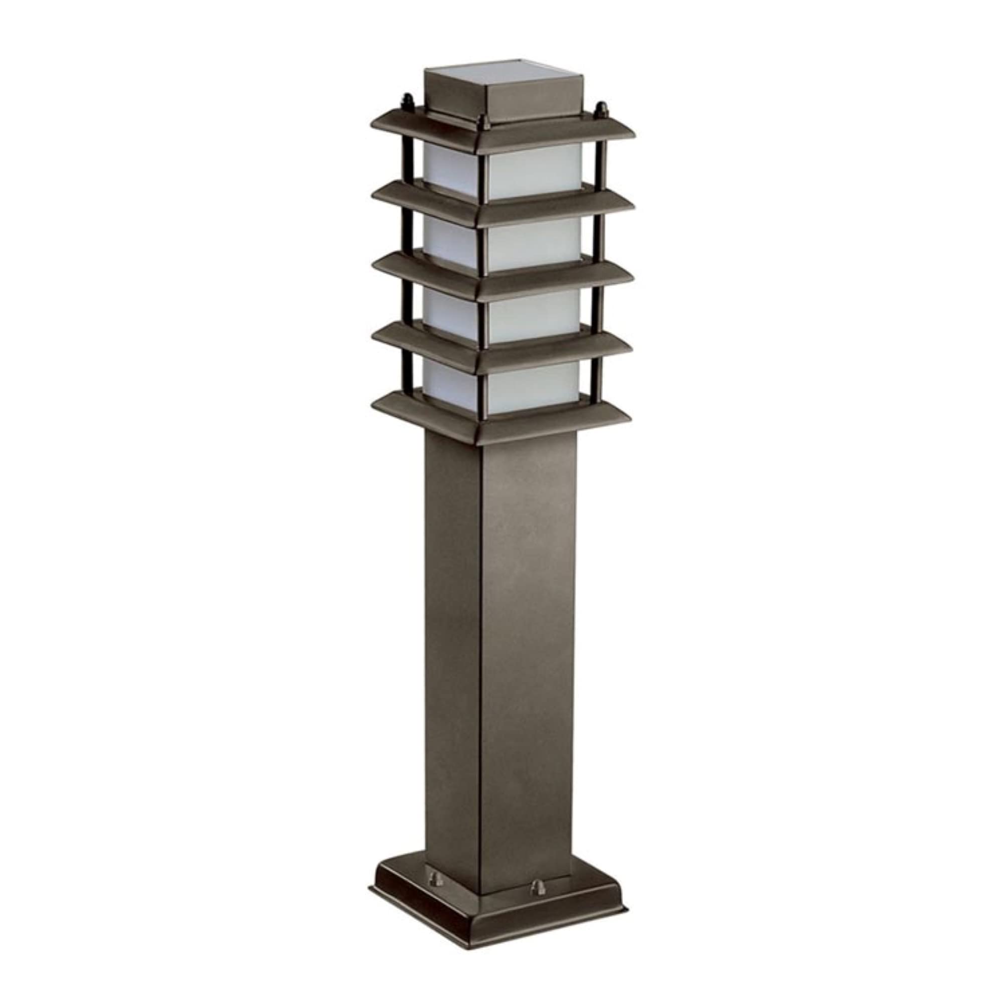 FORLIGHT Siljan - Baliza de Jardín E27 de Estilo Rústico para Terrazas y Jardines. Poste de Jardín para Bombilla E27. Color Marrón.