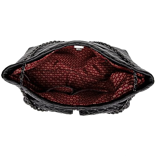 Badgley Mischka Diana Quilted Vegan Leather Tote Weekender Travel Bag3