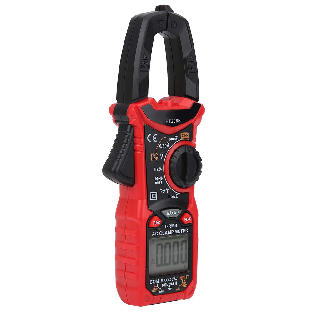 Multimetro Digitale a Pinza AC DC Accurato con Display LCD Auto-Range per Elettricisti Professionisti Tester Tensione Vero RMS HT206B