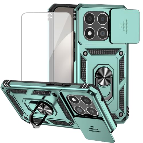 Coque pour Xiaomi 15T 5G antichoc avec anneau magnétique et support de voiture vert