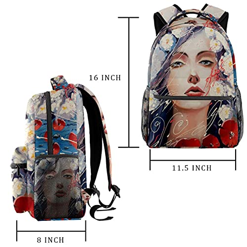Sac à dos d'école collage japonais multicolore pour ordinateur