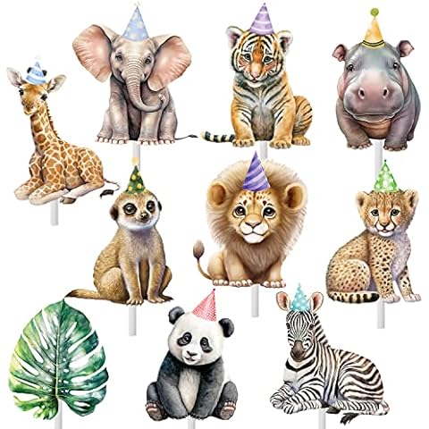 CANDY CHEF Jungle Animal Cupcake Toppers Cover