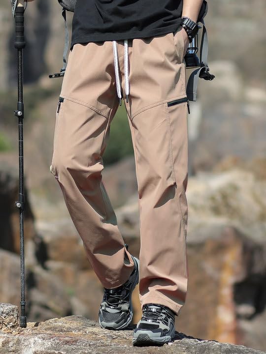 Men's Cargo Pants Drawstring Quick Dry Lightweight Hiking Running Outdoor Sports Pants2