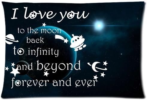 Pretty Universse I Love You To The Moon Back to Infinity and Beyond Forever and Ever Custom Student Pillowcase DIY Pillowslips Roomy in Size 16 * 24 Inch